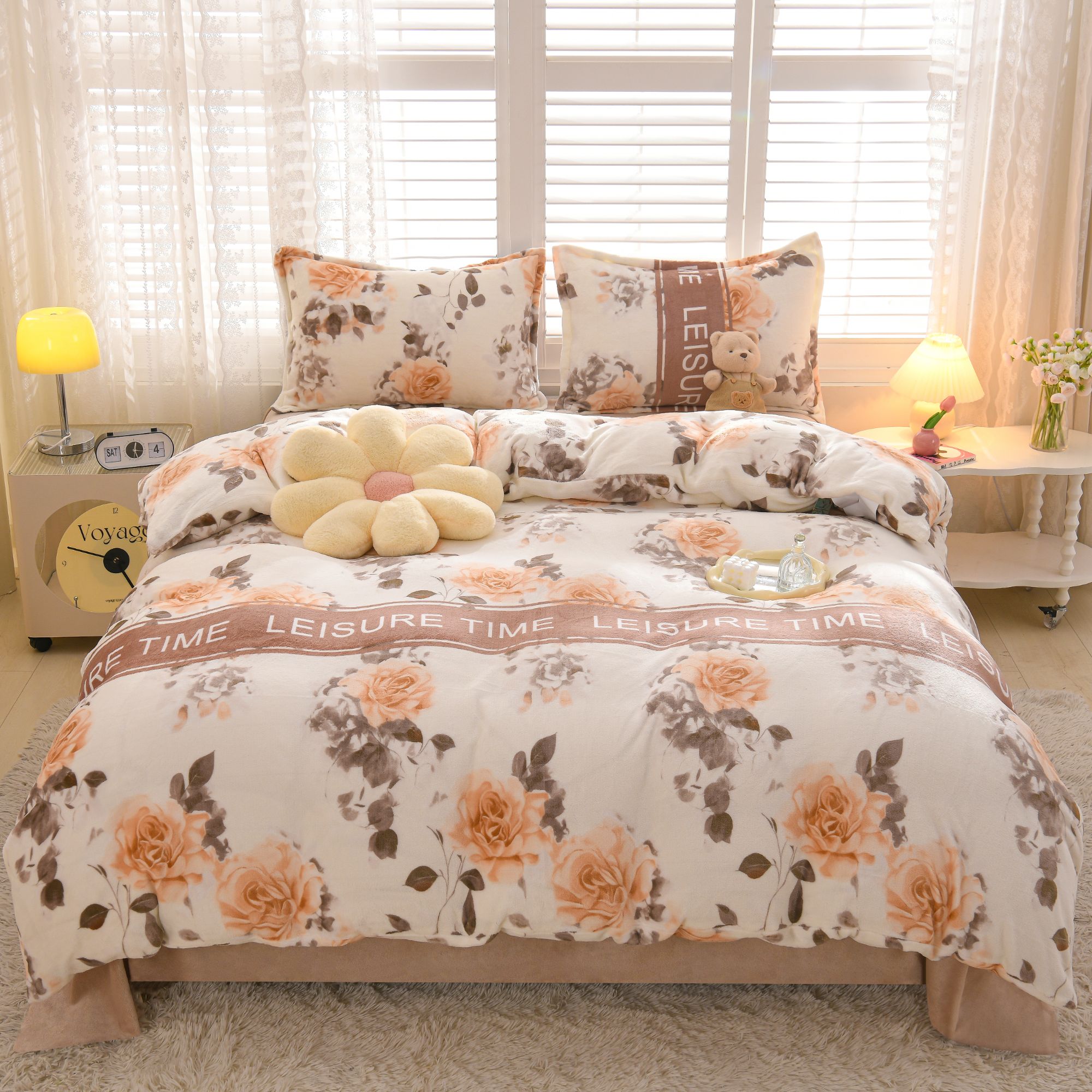 冬季新品双面绒加厚高克重牛奶绒床品套件