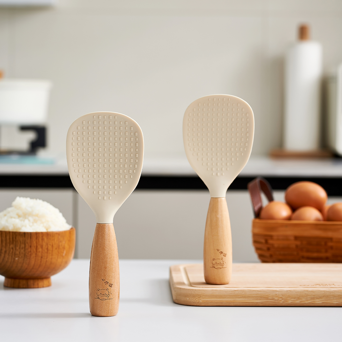 橱明星硅胶饭勺可立饭铲不粘米饭盛饭电饭煲盛饭勺家用站立饭铲