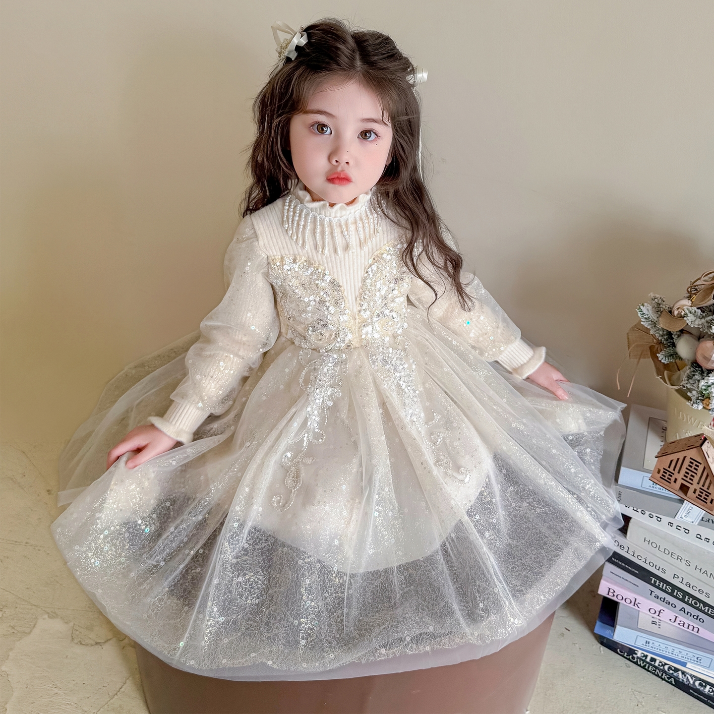 女童婚礼小女孩礼服花童高端生日公主裙儿童主持人钢琴潮款演出服