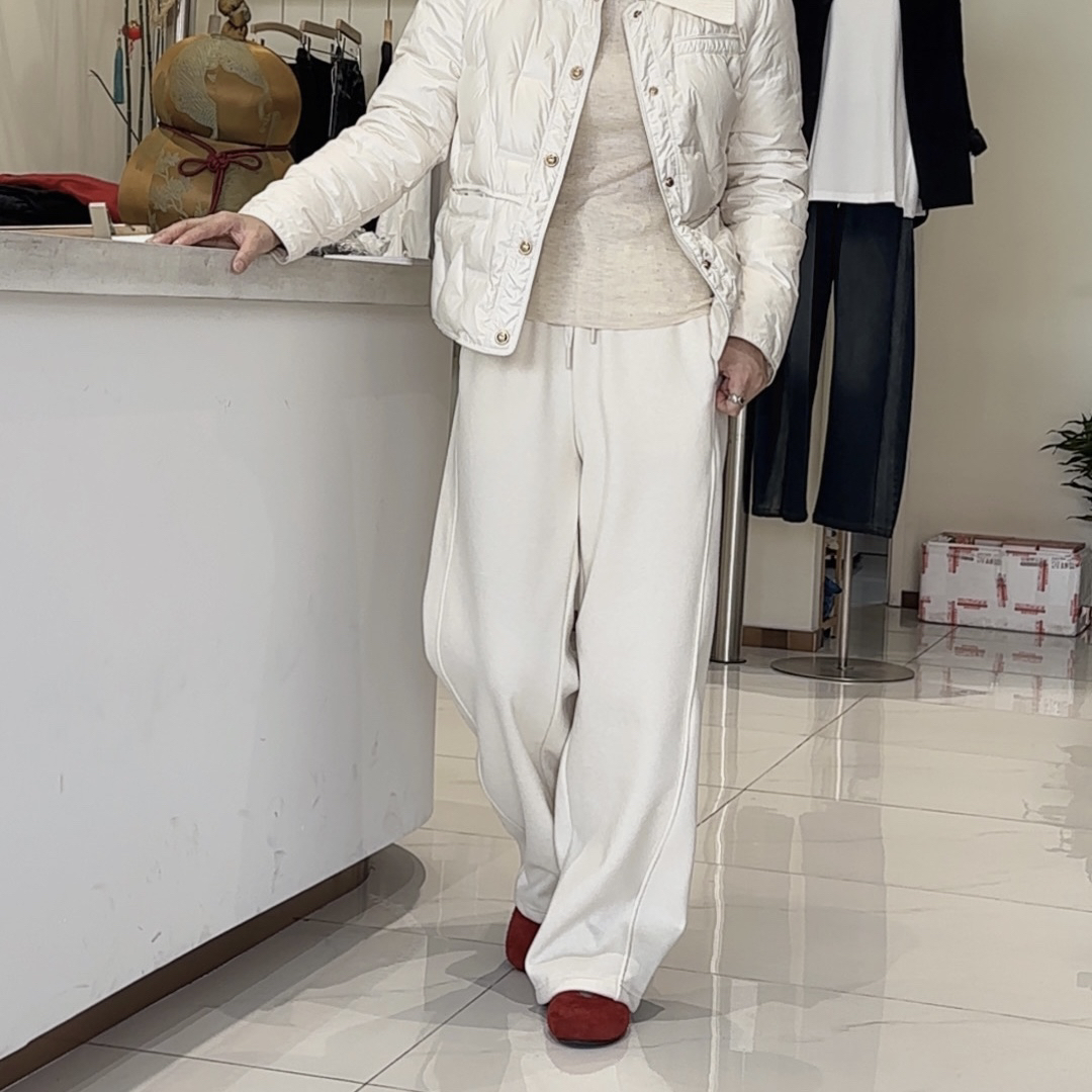 XINYIGE【白色必买裤】糯米绒小直筒加厚休闲百搭裤简约时尚设计