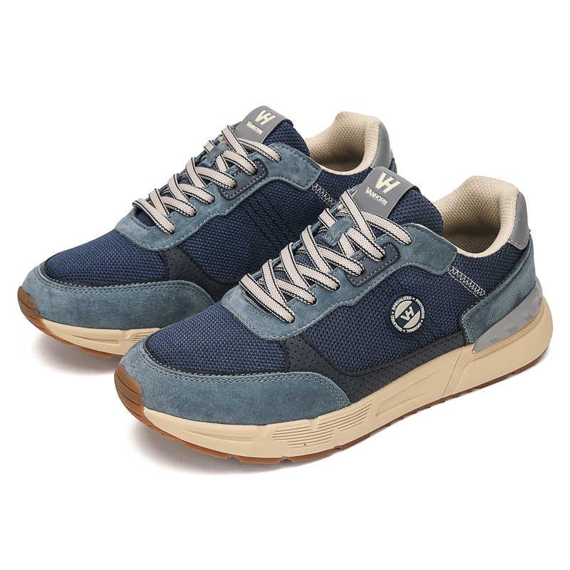 VH夏季透气真皮男鞋范霍恩复古时尚休闲耐磨百搭低帮轻便运动男鞋