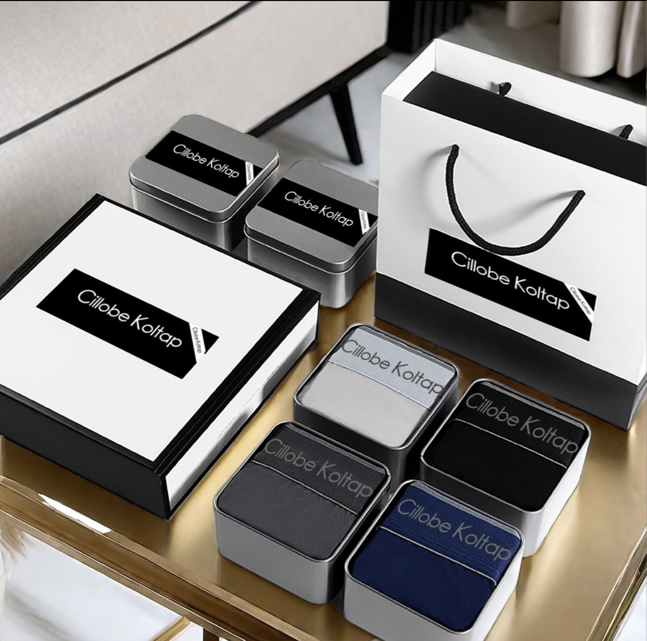 CillobeKoltap大码时尚内裤男款棉平角高档透气春夏短裤裤头