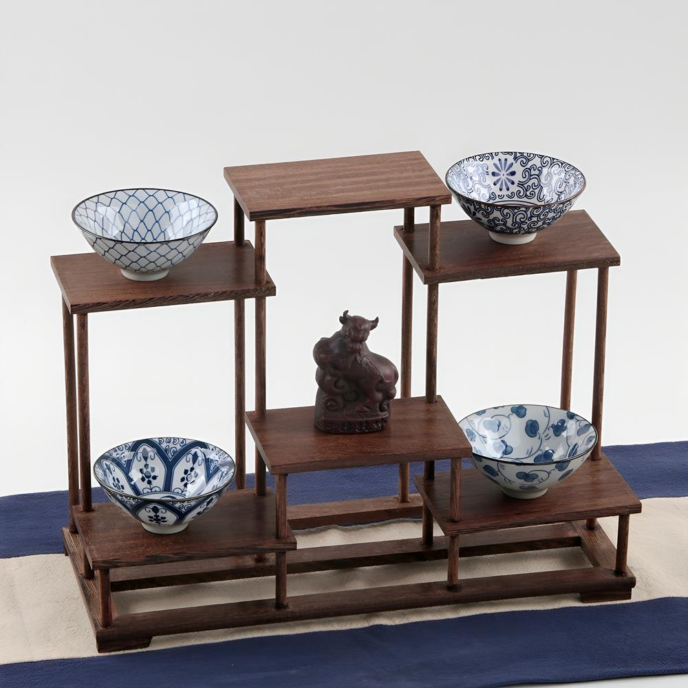 FAVMARTHA实木小博古架鸡翅木摆件茶具茶叶杯架多宝阁紫砂壶展示