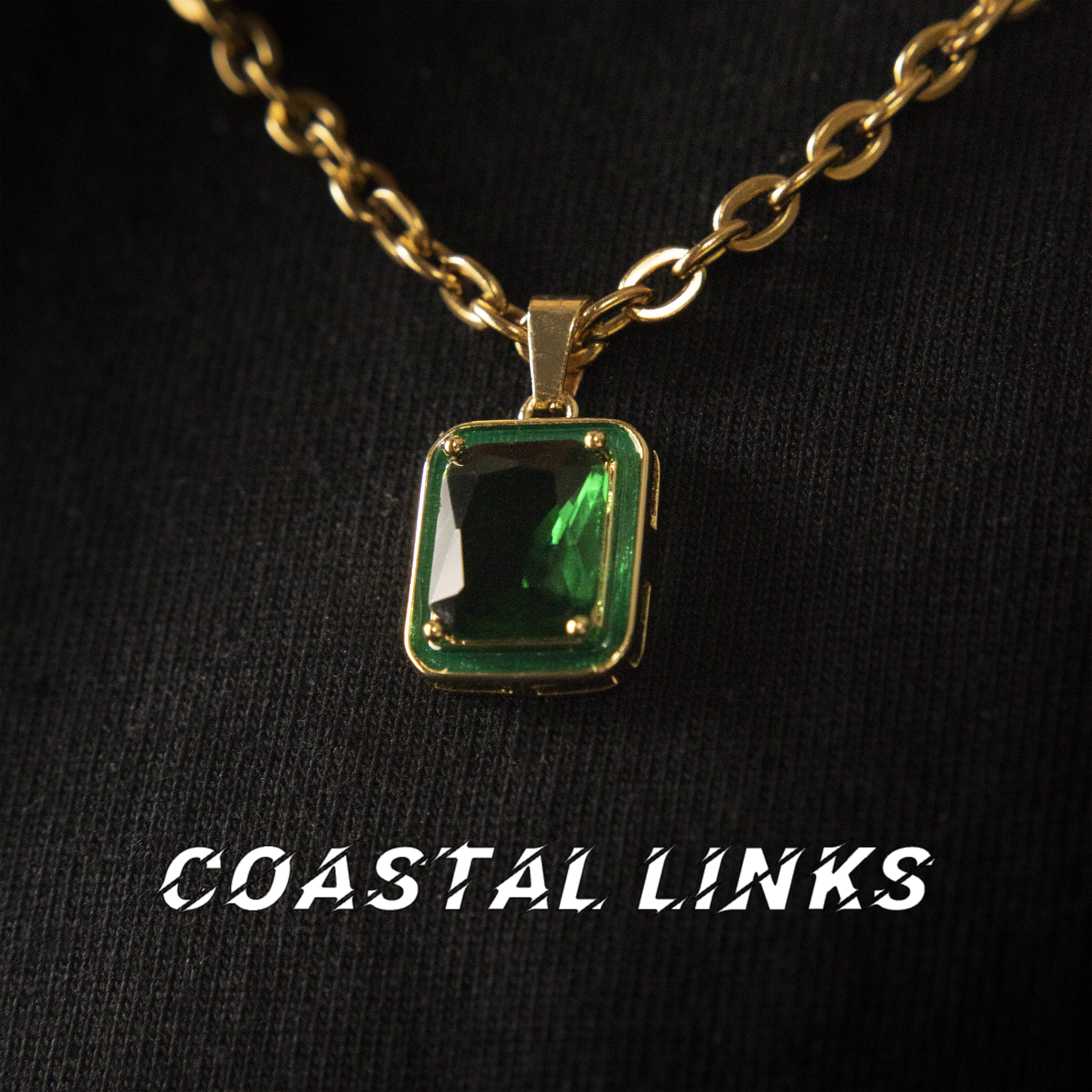 钛钢项链 绿色高级感复古百搭项链极简欧美个性ins坠链简约小众