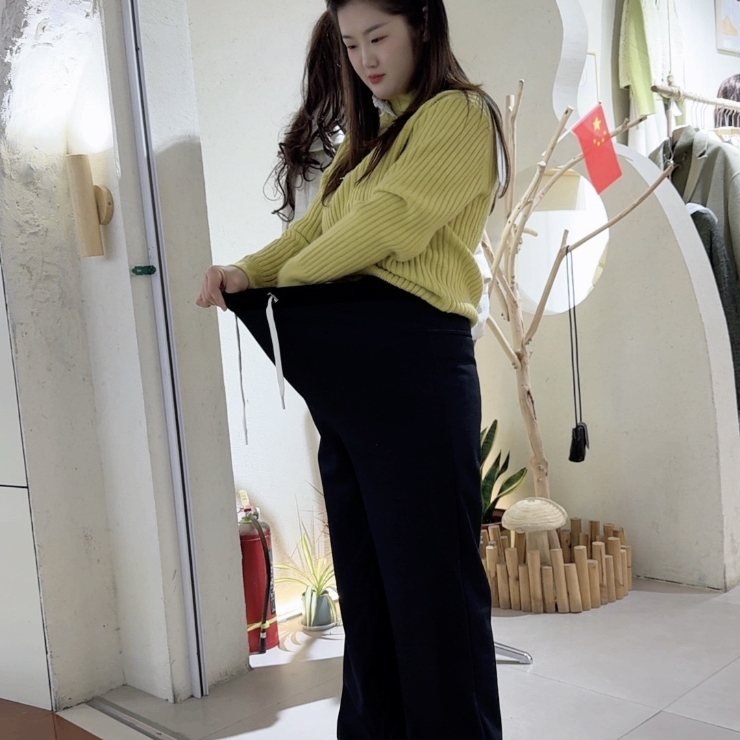 56168冬季孕妇三层加厚一条过冬直筒裤