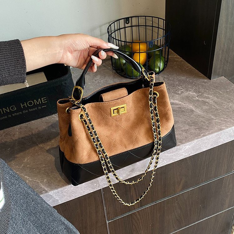 单肩链条手提通勤包包女2025新款潮时尚托特包百搭大容量流浪包