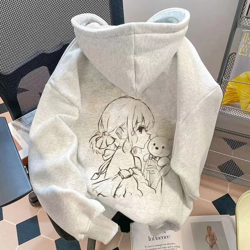 重磅加绒加厚连帽卫衣宽松双层帽流行个性女孩男女同款男装秋冬季