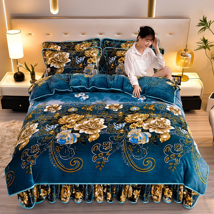 新款8斤多加厚牛奶绒四件套加绒保暖冬季套件NF