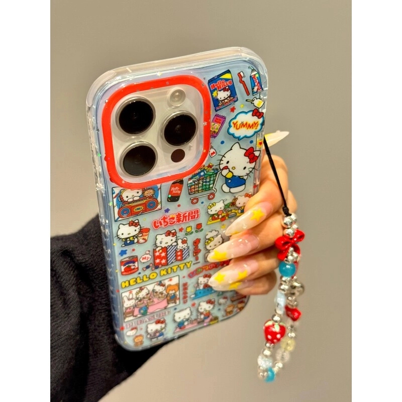 双层IMD闪粉推购物车美食猫咪适用iphone16promax苹果手机壳14/13