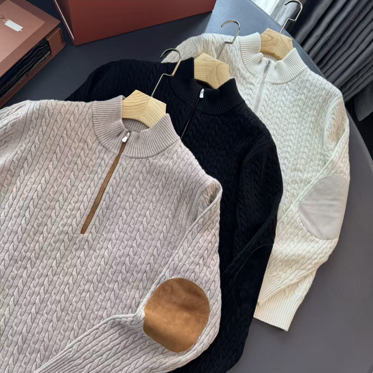 【新贵OLDMQNEY】男士新款100澳洲羊毛老钱风时尚高级立领毛衫