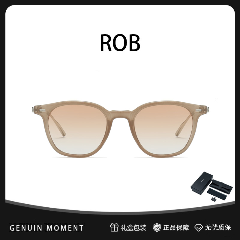 GENUIN MOMENT复古奶咖日落色太阳镜男ROB防紫外线可配近视墨镜女