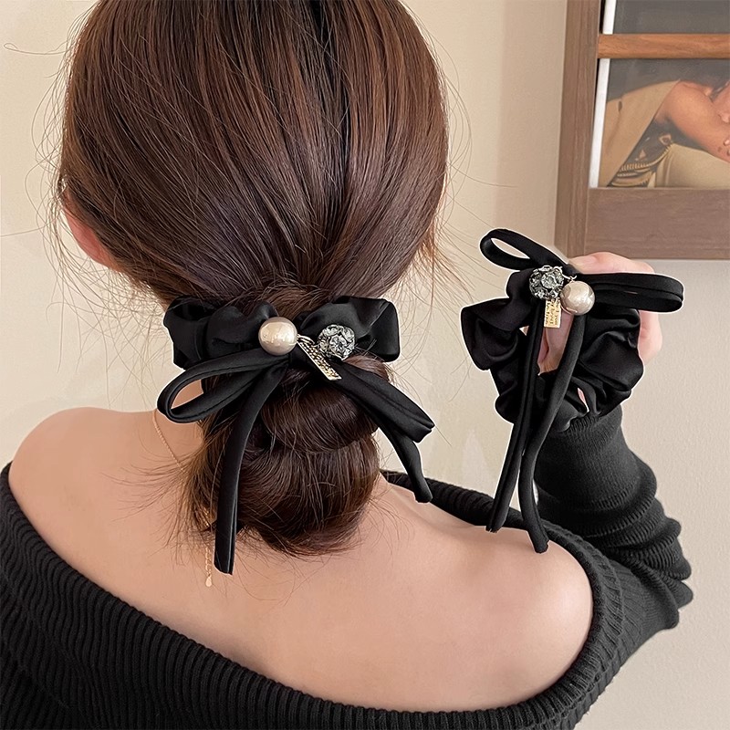 法式满钻蝴蝶结发圈2025新款精致时尚发绳高弹力皮筋气质百搭发饰