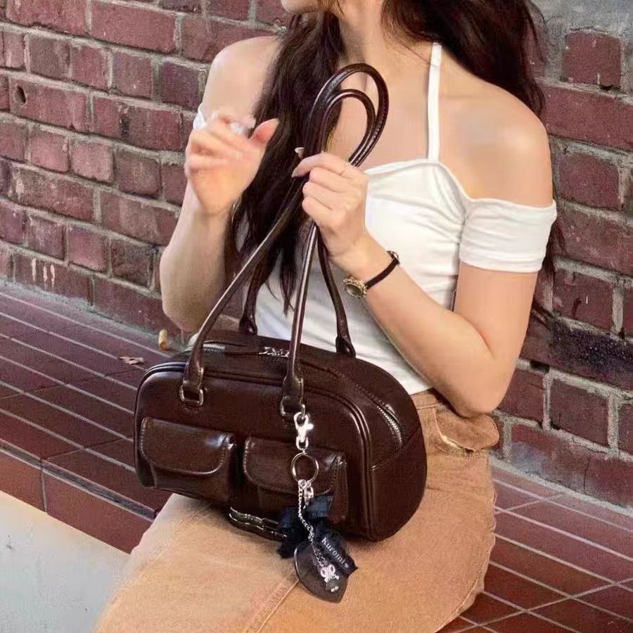 晕针许允真同款保龄球包韩国博主小众百搭波士顿托特包腋下单肩包