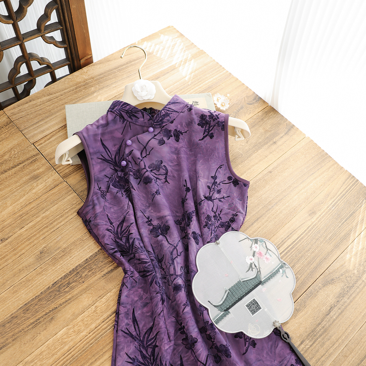 俏娘鱼紫色复古新中式改良无袖旗袍女2025秋季新款日常可穿年轻款