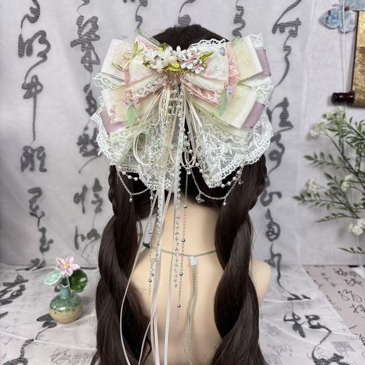 【繁花】国风发夹多层次蝴蝶结发饰头饰汉服弹簧夹