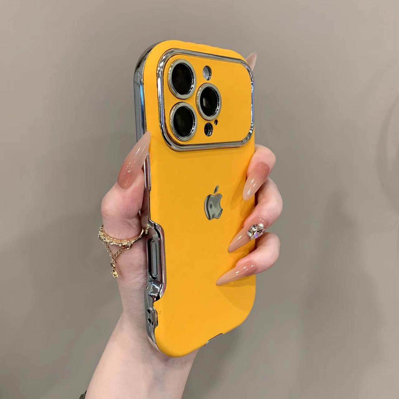 个性大视窗翻毛皮纹适用iPhone16promax纯色时尚15情侣13/14新款
