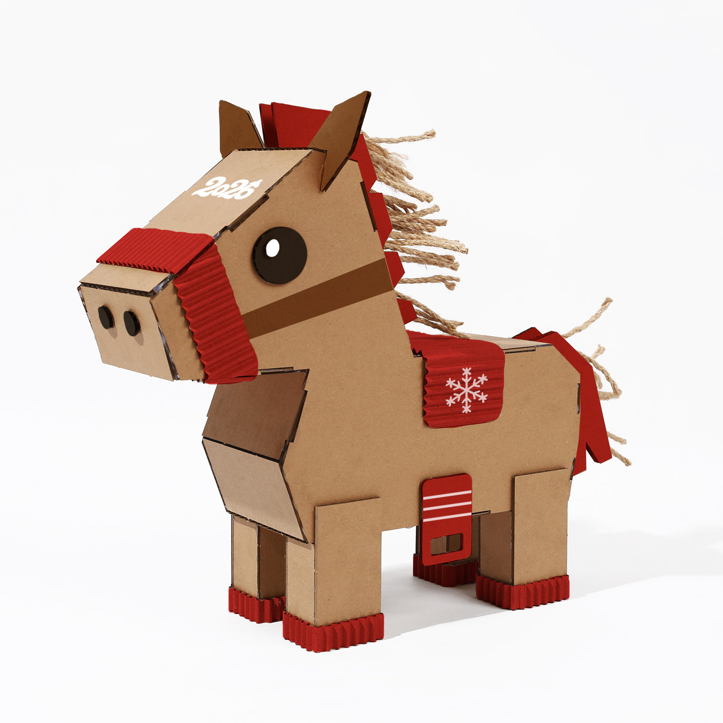 2026手工diy纸模型小马纸板幼儿园拼装玩具