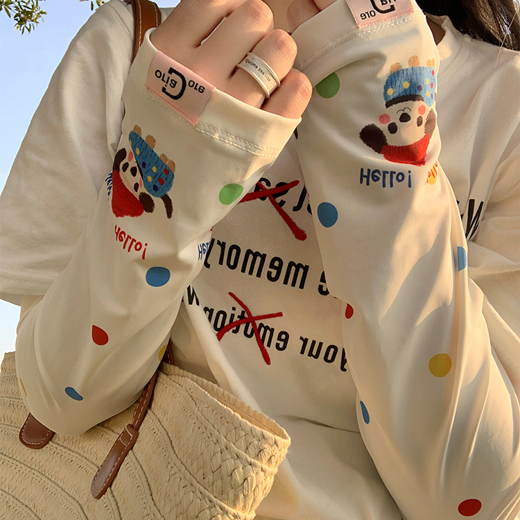 可爱冰丝防晒袖套女2025新款遮阳防紫外线宽松骑行护手臂冰袖mfc