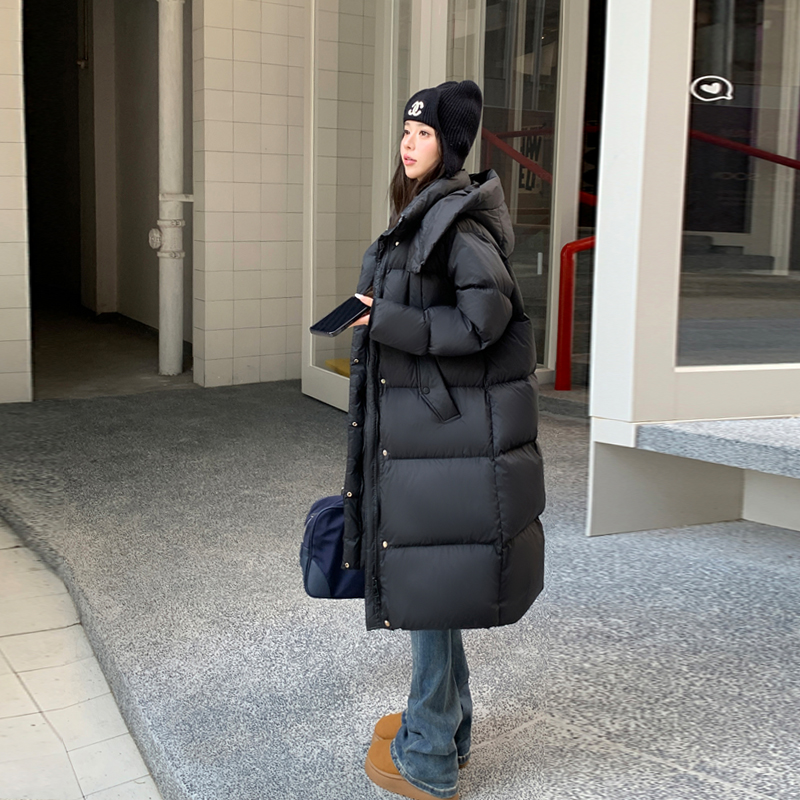 90绒现货中长款羽绒服女2025年冬季加厚过膝宽松外套X