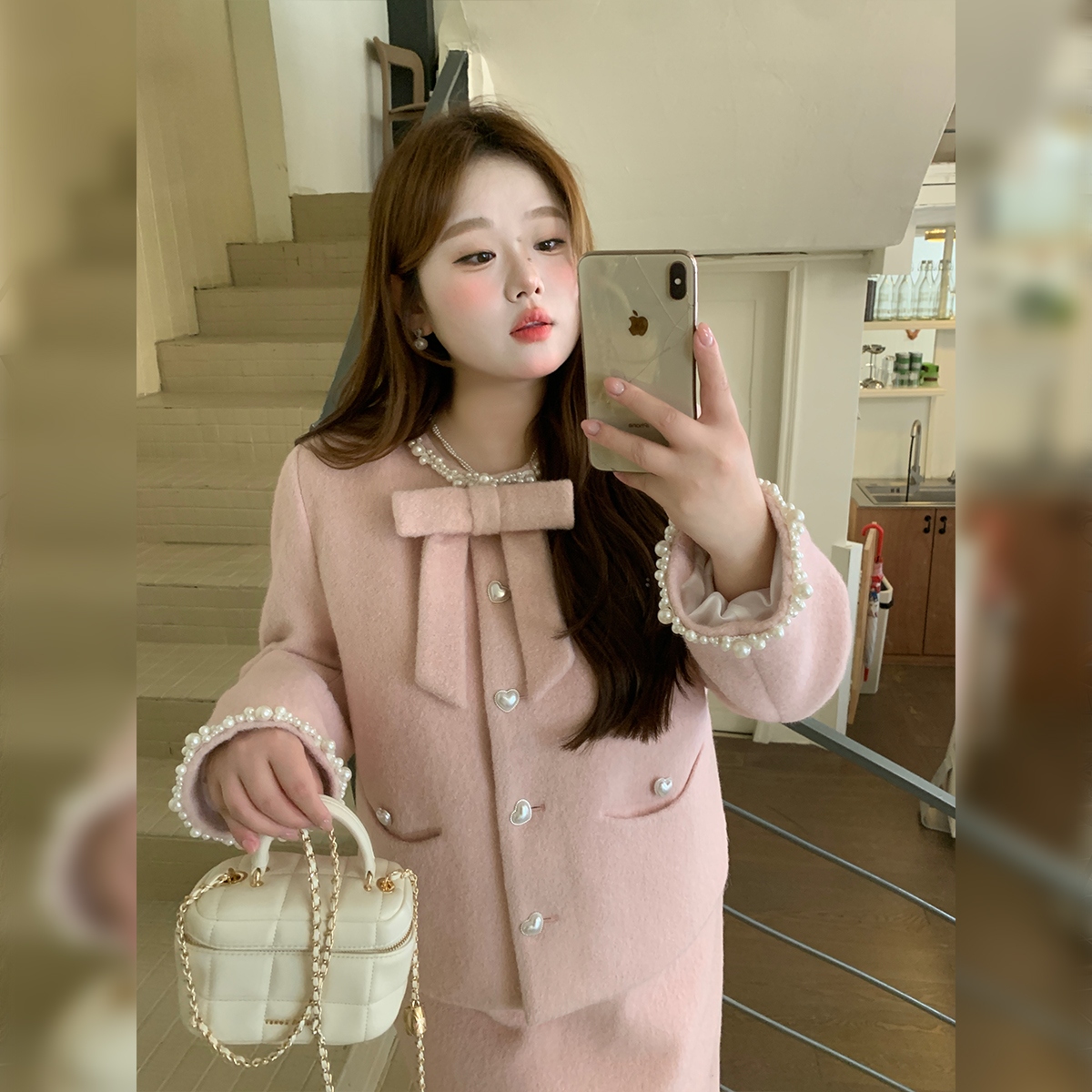 徐达布【爆款】时尚套装女呢子外套半身裙两件套冬S39808C54