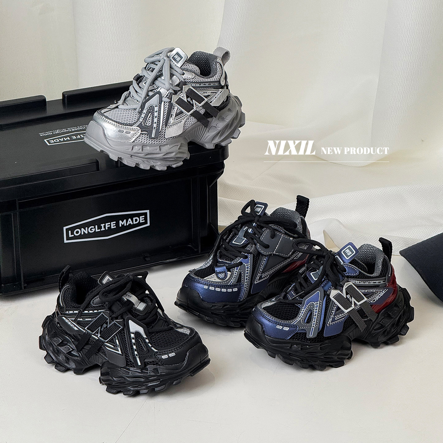 ABC2025秋季新款儿童老爹鞋慢跑鞋时尚轻便网面透气男女童运动鞋