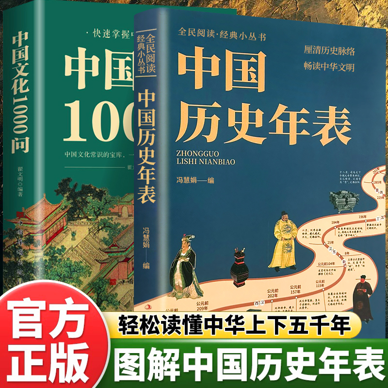 正版中国历史年表 经典历史读物中国文化1000问常识经典传统文化