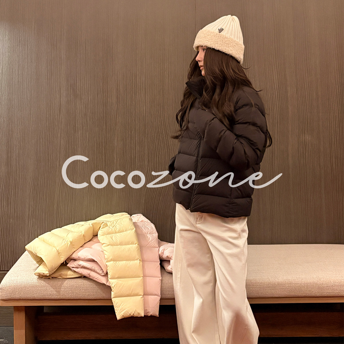 COCO ZONE 刘 一一 "立领排骨鹅"95白鹅绒拉链鹅绒服 CD2A3247