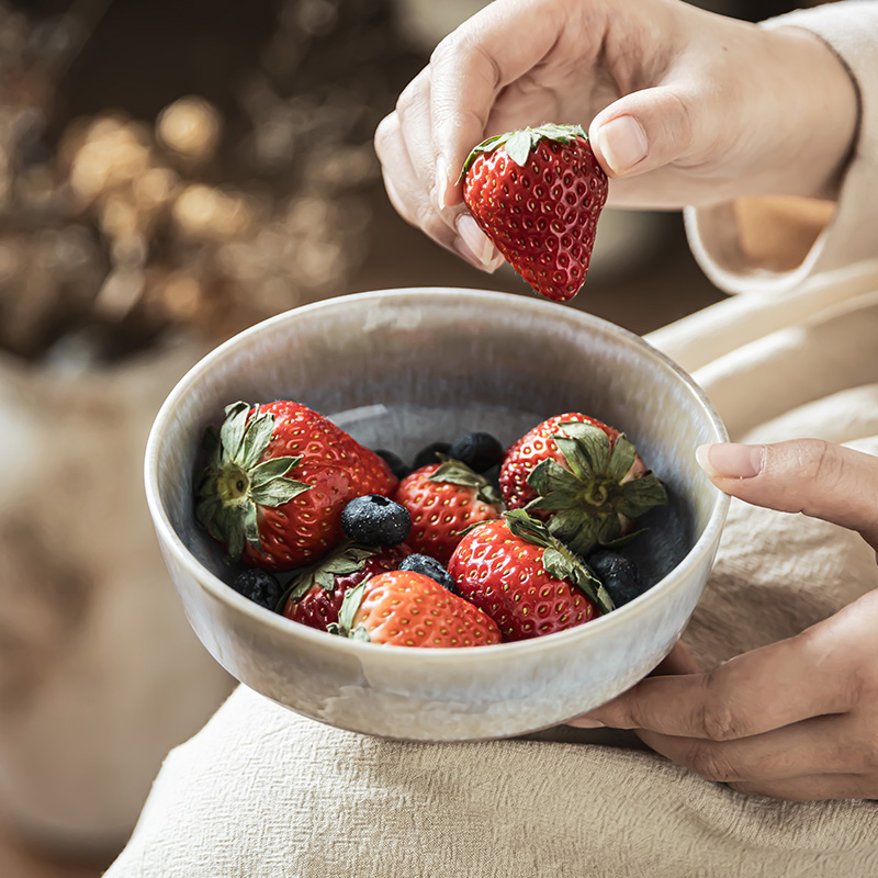 高脚沙拉碗陶瓷碗具家用水果酸奶燕麦碗甜品碗好看的餐具早餐面碗