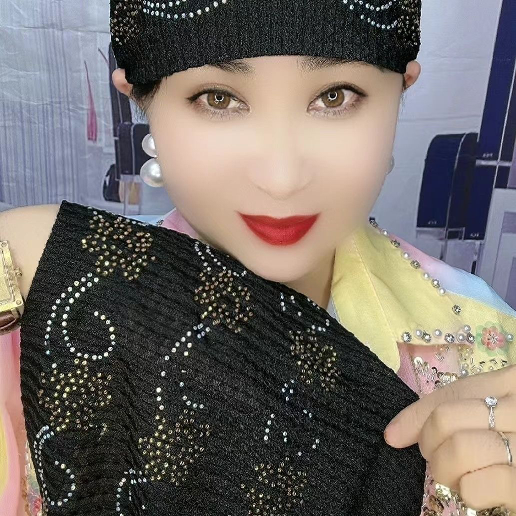 高温麦穗烫钻妈妈款遮白发帽子洋气百搭柔软透气百搭