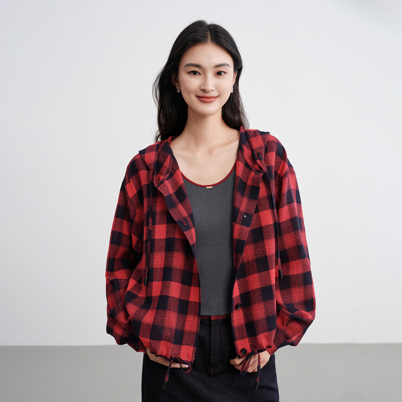 EP YAYING雅莹 格纹休闲感女装短外套 新品1251B