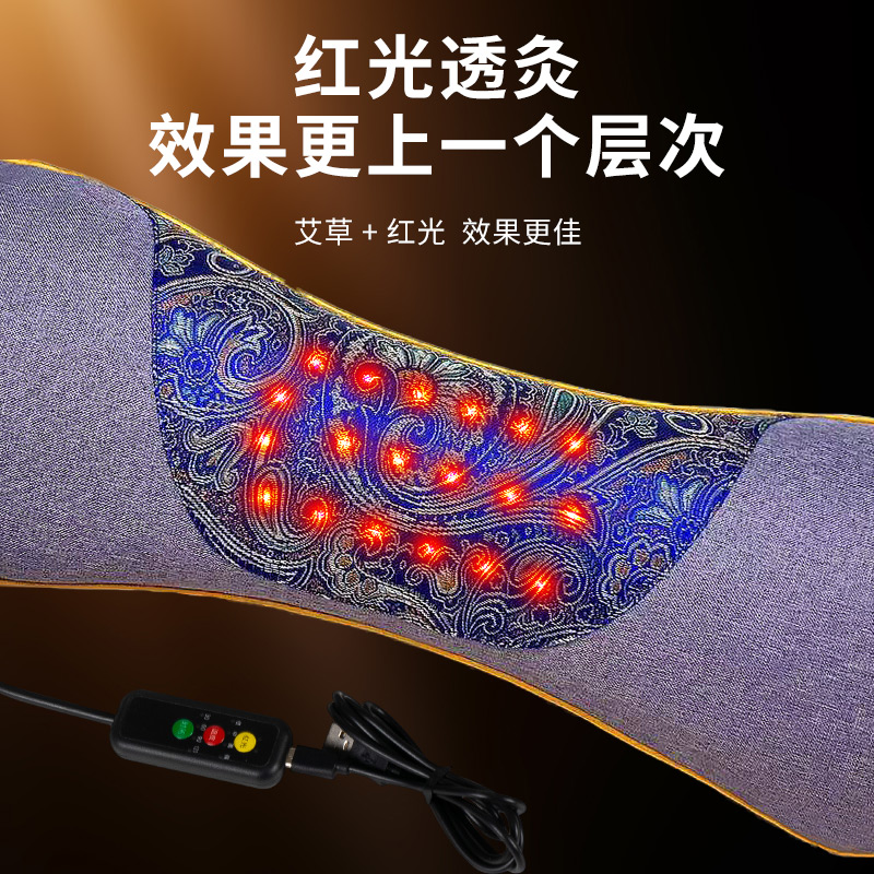 升级款电加热骨头枕头家用护颈多功能加热红光枕睡眠枕午睡靠枕