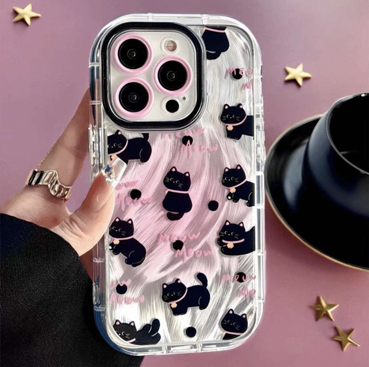 赵露思同款羽纱猫咪适用苹果16华为卡通vivo小米OPPO可爱手机壳15