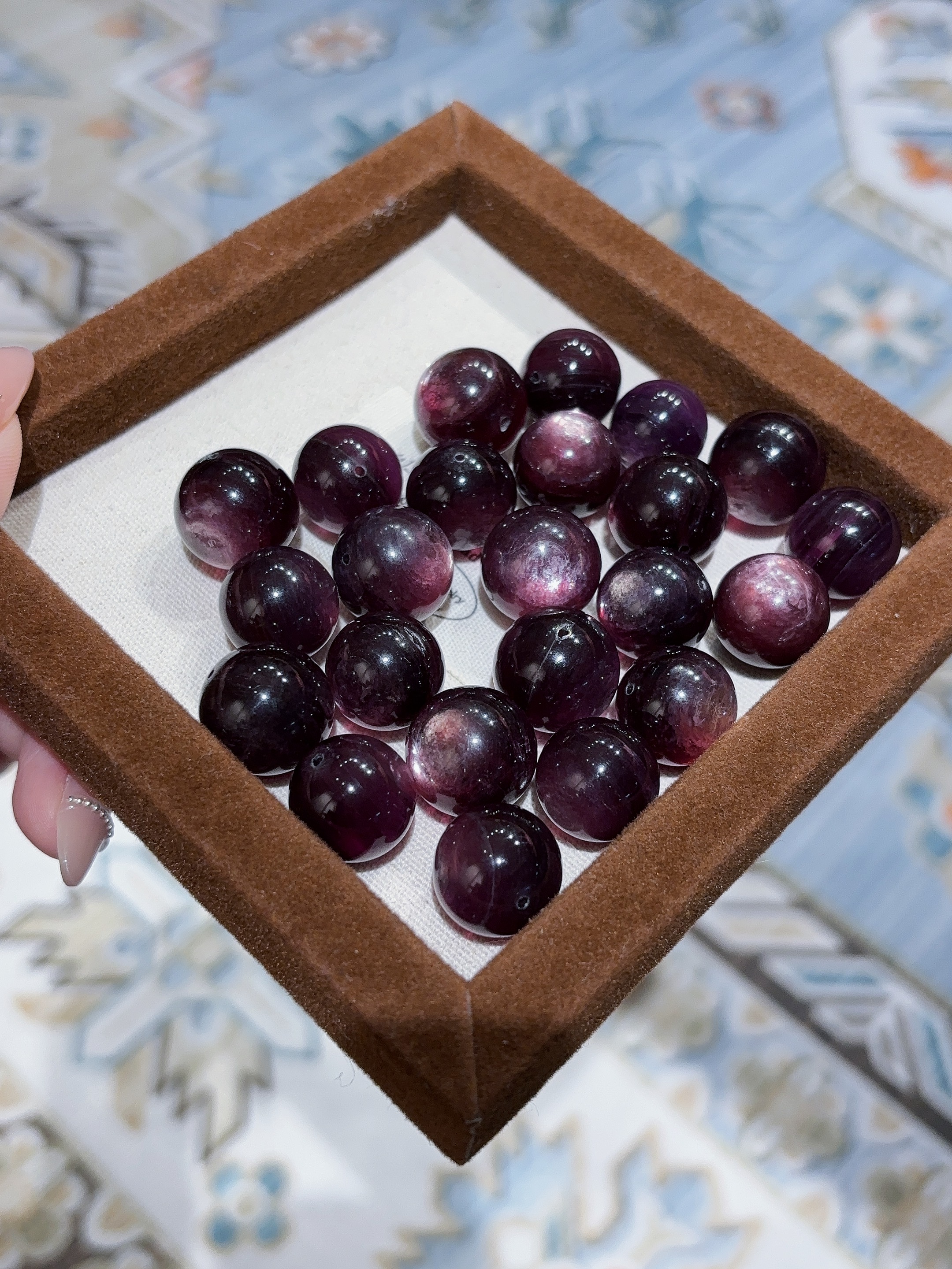 天然紫锂云母单珠九紫离火手链配珠多样性发其一