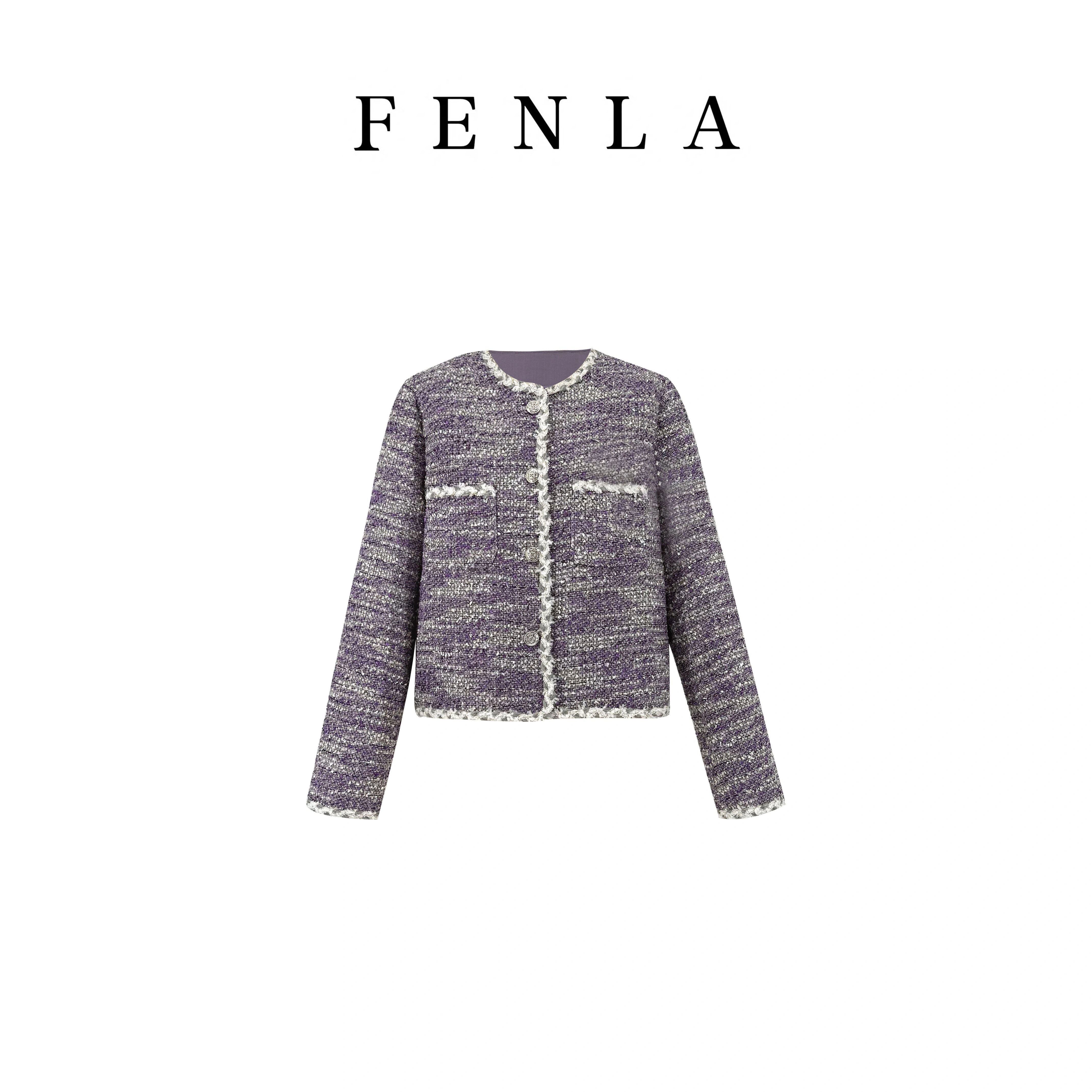 【惠姐私服】法式小香风高级感亮丝编织轻奢粗花呢外套 85128