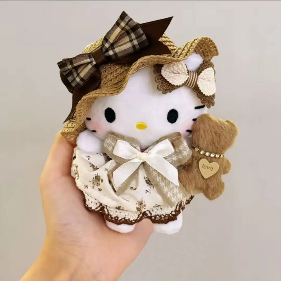 秋冬美拉德草帽小熊kitty包包挂件卡通公仔玩偶钥匙扣挂饰送闺蜜