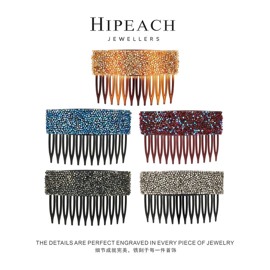 韩国版倒插梳30到40岁精致闪耀砂糖 7cm插梳碎发刘海倒插梳公主头