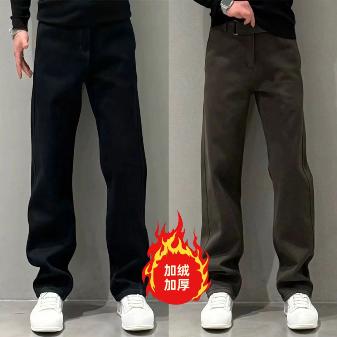 高端弯刀休闲裤男士2025新款秋季男裤直筒阔腿裤百搭舒适休闲裤子