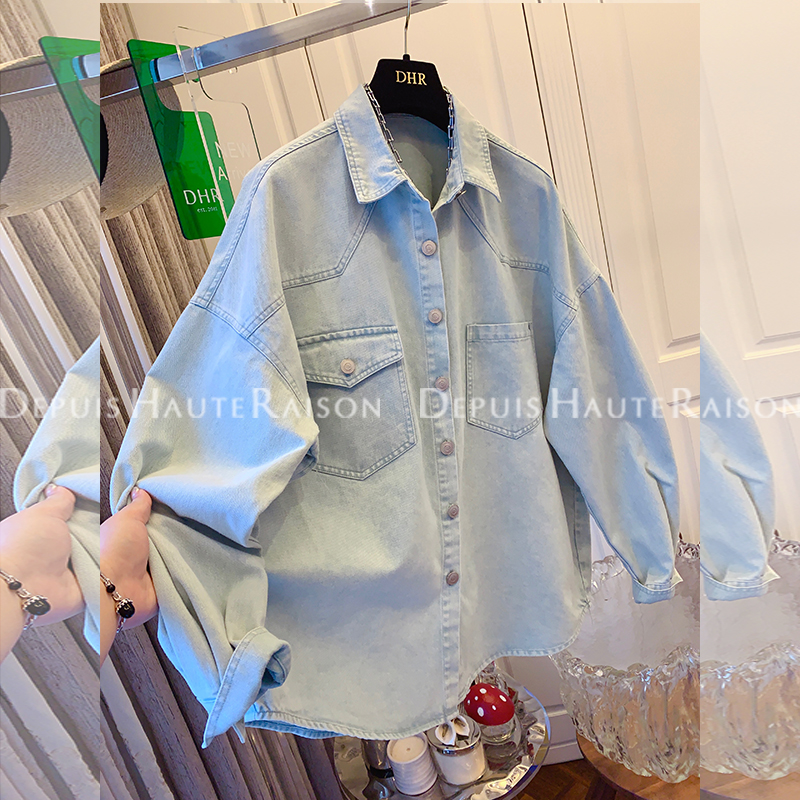 独特超好看慵懒风牛仔衬衫外套宽松大版上衣女装2025牛仔外套女