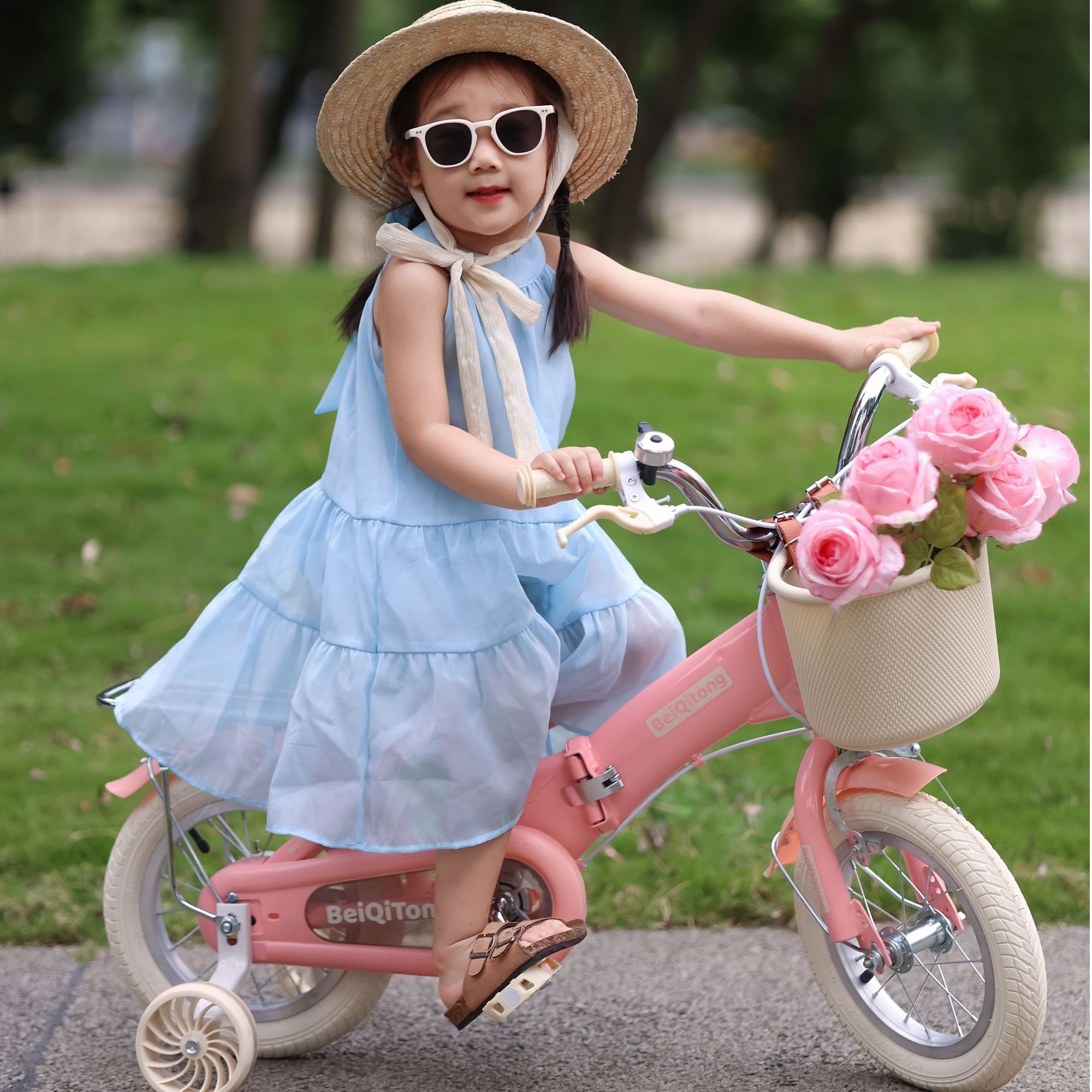 贝琦童儿童自行车2-3-4-5-6-7-8岁男女孩小孩可折叠脚踏单车轻便