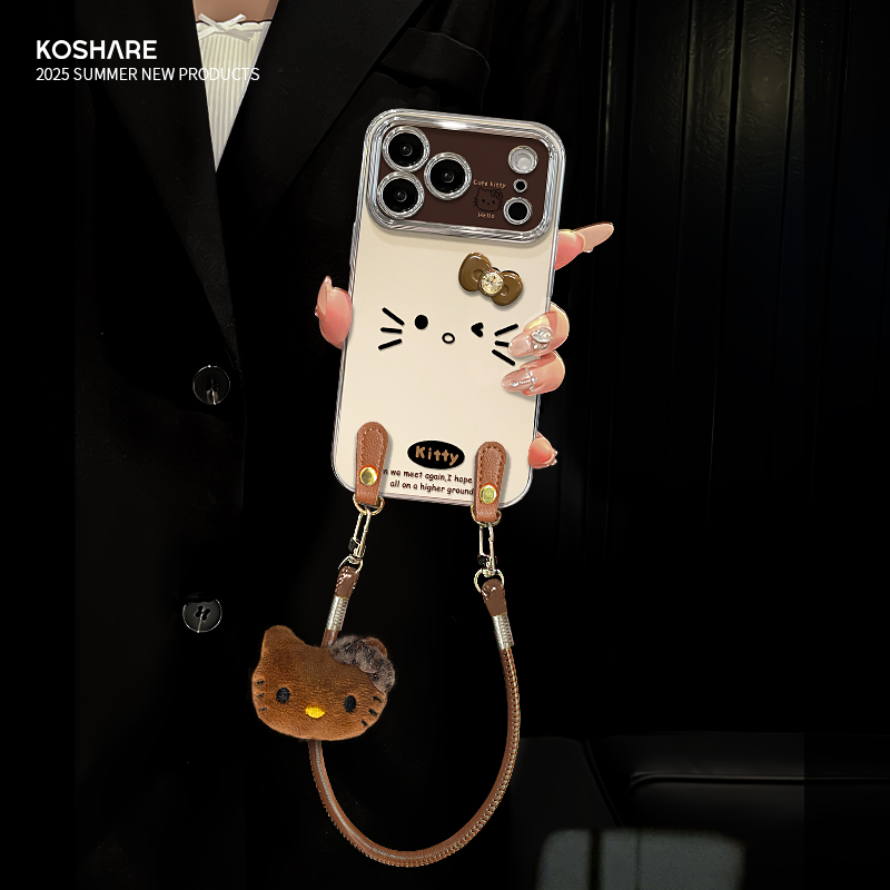 KT脸适用于苹果17华为vivo/oppo小米iPhone16pro电镀大视窗手机壳