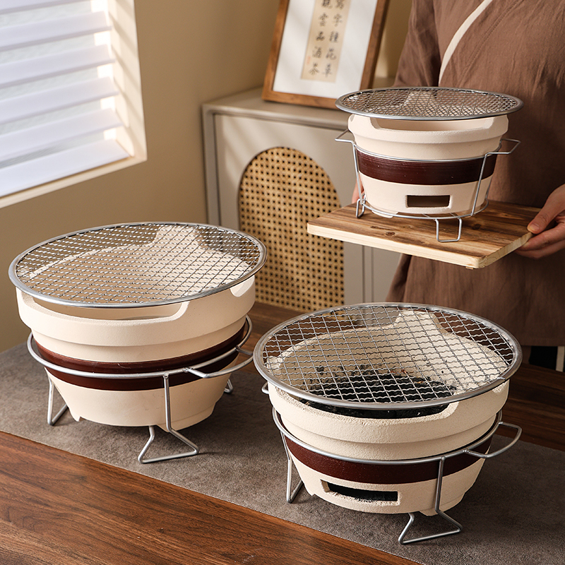 围炉煮茶烤火炉烤奶罐罐茶壶老式陶土泥炉子家用炭炉室内户外碳炉