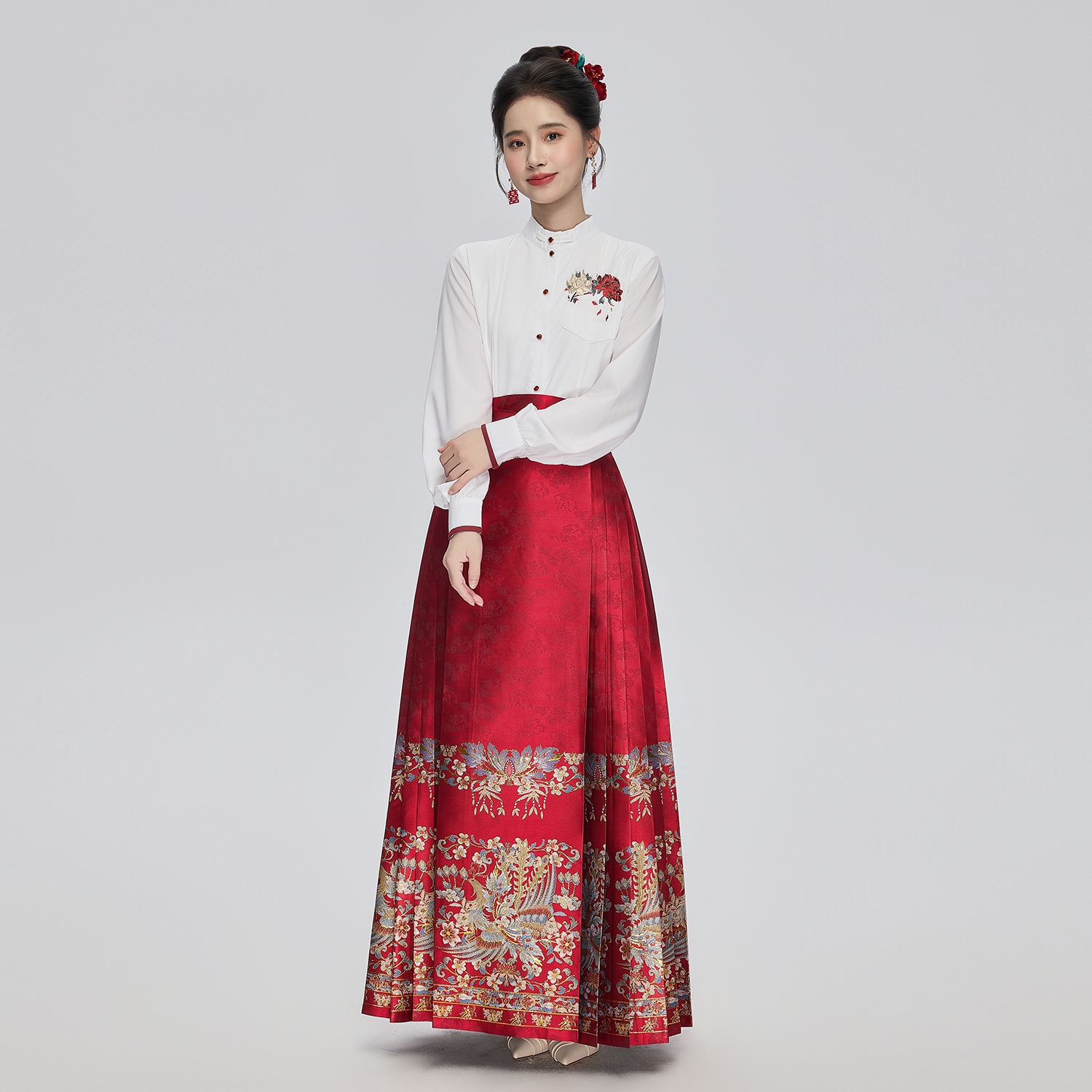 星河汉歌（翠羽红）国风红色结婚订婚2025秋季新款传统明制马面裙