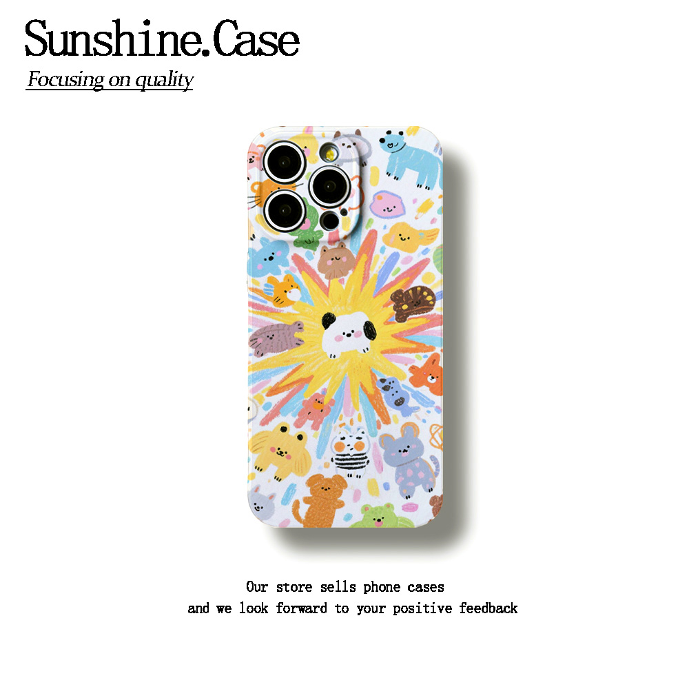 满屏小可爱菲林软壳适用苹果oppo华为vivo小米荣耀创意手机壳防摔