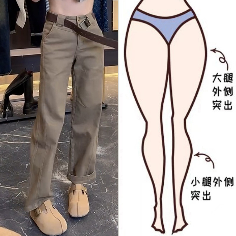 2025年秋季新款窄版阔腿裤水洗牛仔裤少女风韩版长裤高腰显瘦百搭
