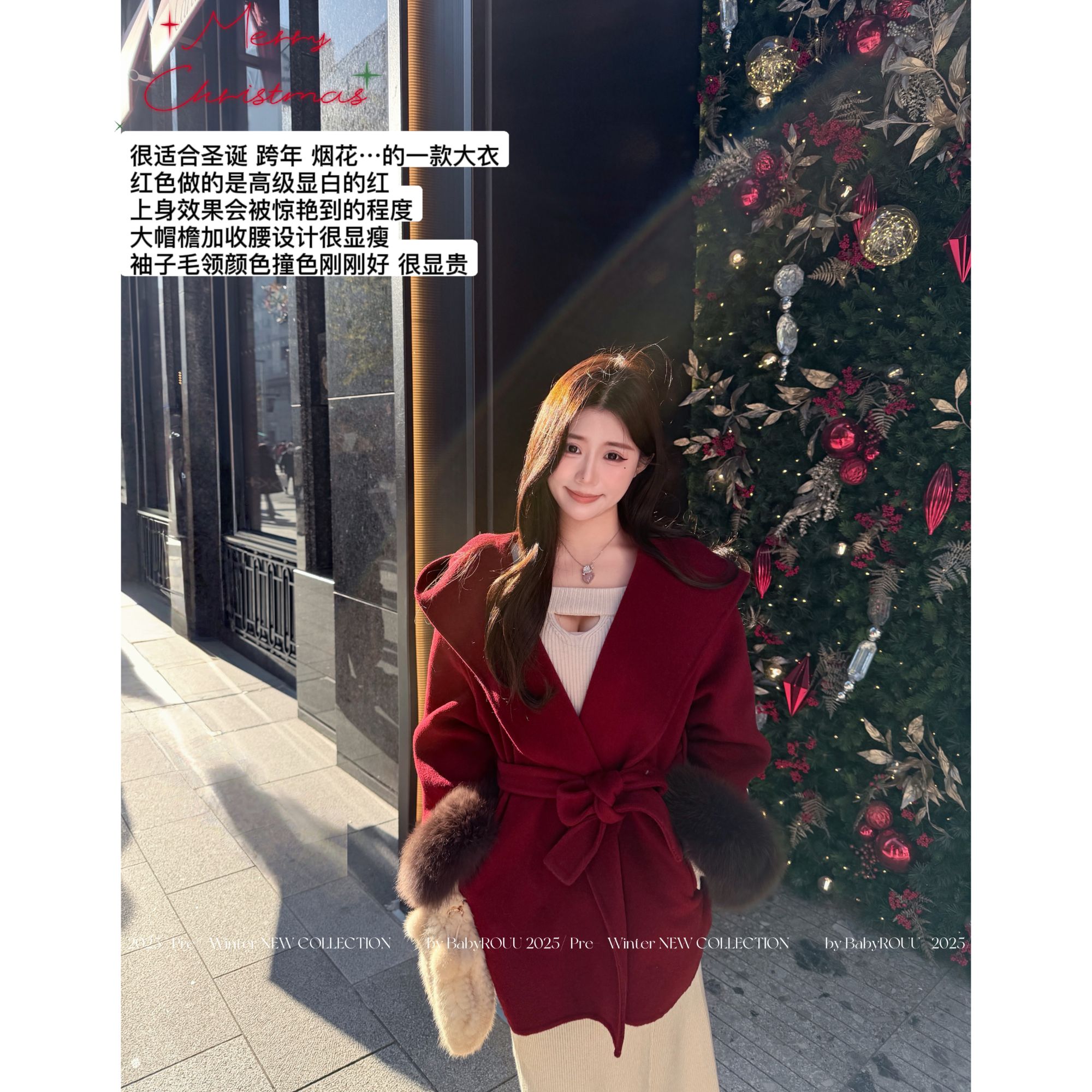 【心愿大衣】温与柔 好有穆勒的味道！贵气狐狸毛双面呢羊毛大衣