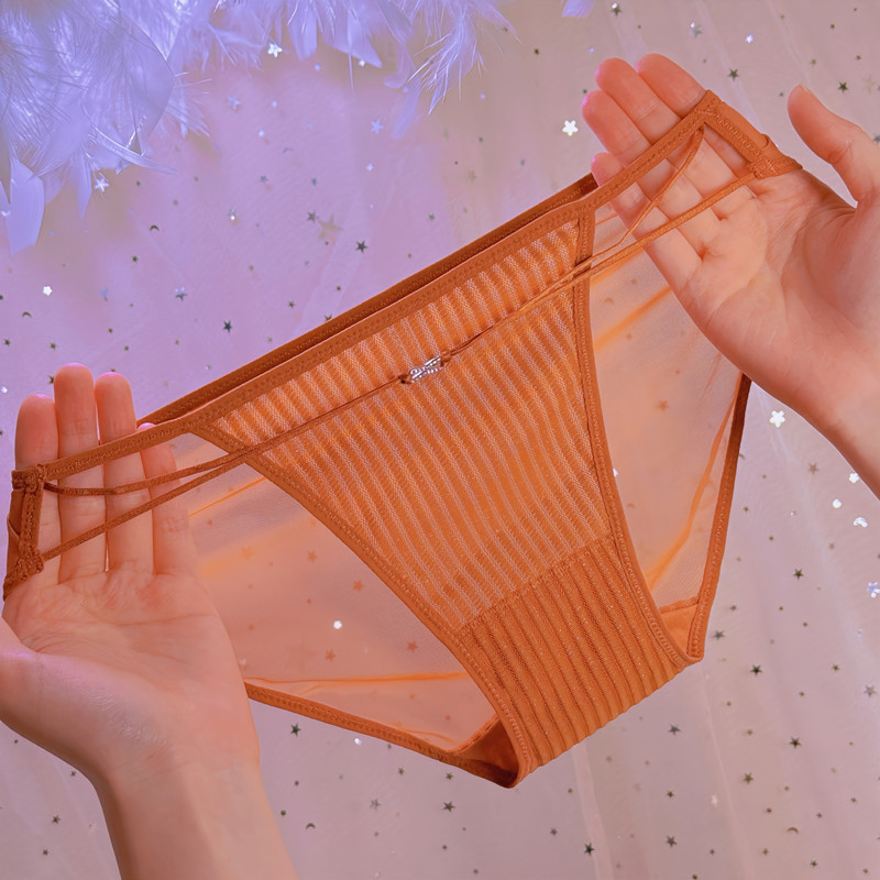2025新款性感蕾丝内裤女中低腰时尚火辣网纱透明三角裤弹力
