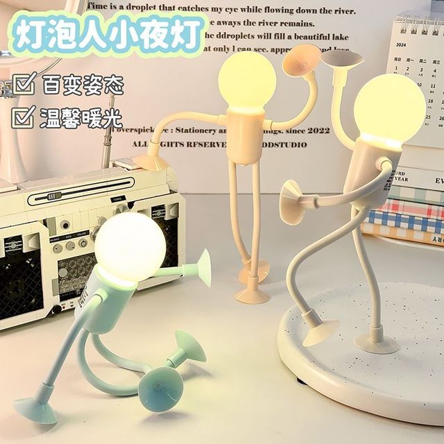 搞怪灯泡人小夜灯高颜值卧室床头灯睡眠灯宿舍氛围灯高颜值小台灯