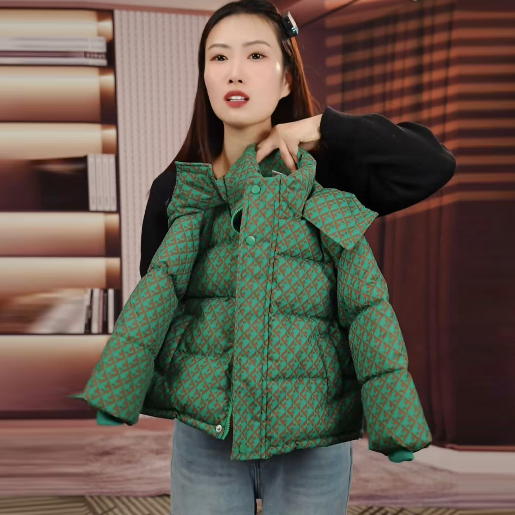 儿童姐弟同款冬季棉服新款千鸟格网红洋气帅气炸街加棉加厚棉袄