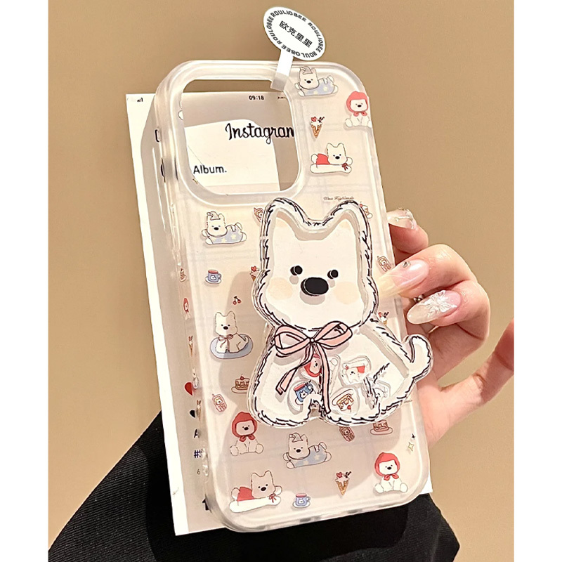 BANCA西高地小狗摇摇乐支架适用苹果16/15手机壳华为vivo小米oppo