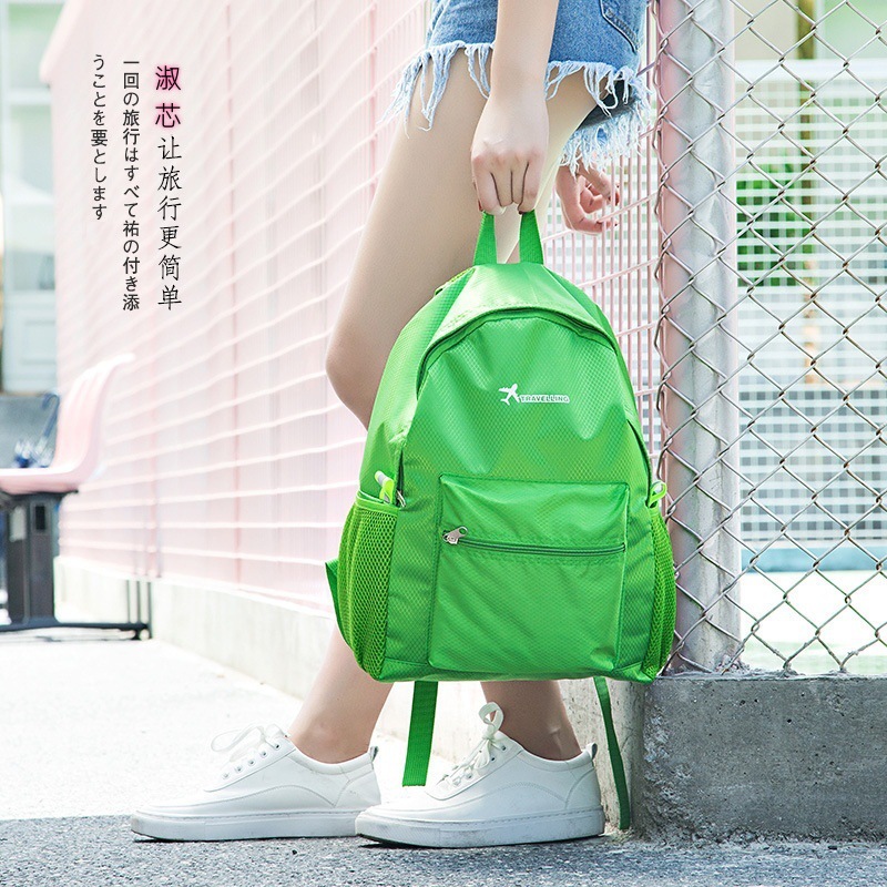 日系折叠旅行包大容量双肩背包女双肩包工厂户外登山包休闲骑行牌